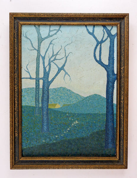 Blue Tonal Modern Landscape Painting