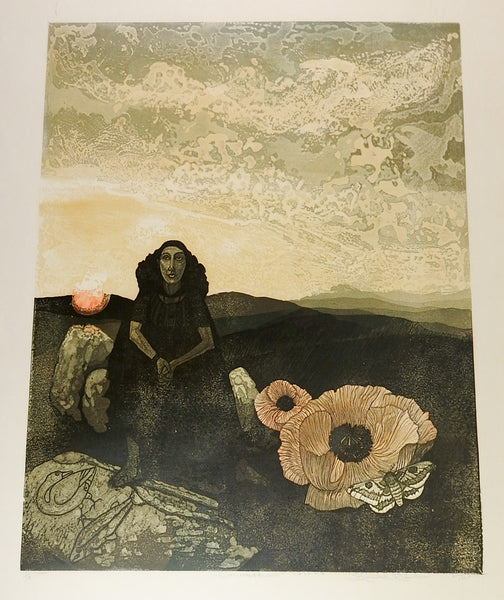 Barbara Robertson Surreal Linocut Print