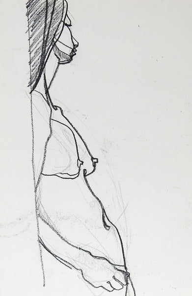 Nude Study Drawing of Woman Plus Another 2 in 1