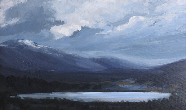 Mountain Lake Evening Landscape Painting