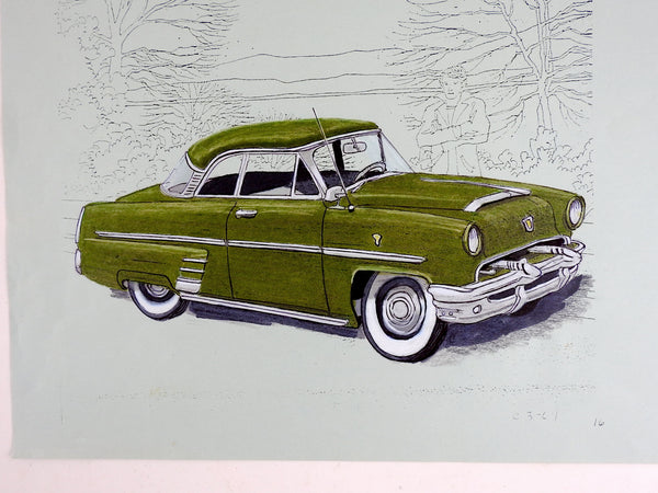 Watercolor of Vintage Car