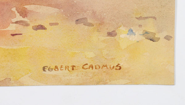 1912 Egbert Cadmus Hudson River NY Watercolor Painting