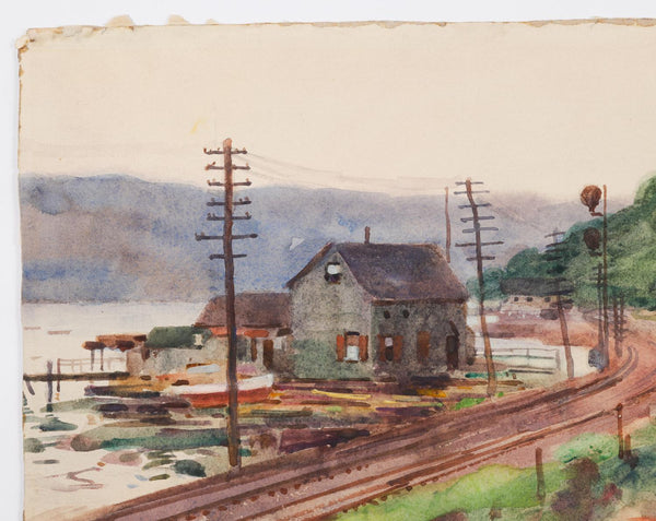 1912 Egbert Cadmus Hudson River NY Watercolor Painting