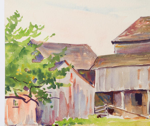 1924 New England Barn Watercolor Painting by  Egbert Cadmus