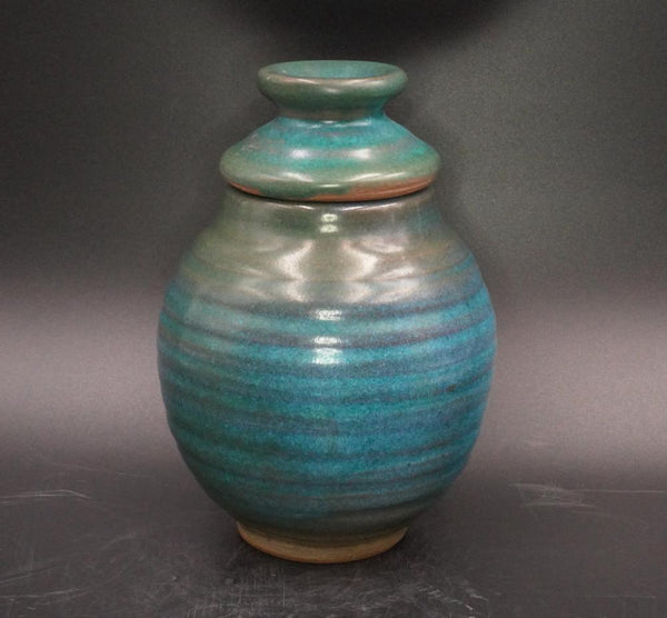 1977 Harding Black Turquoise Pottery Ginger Jar