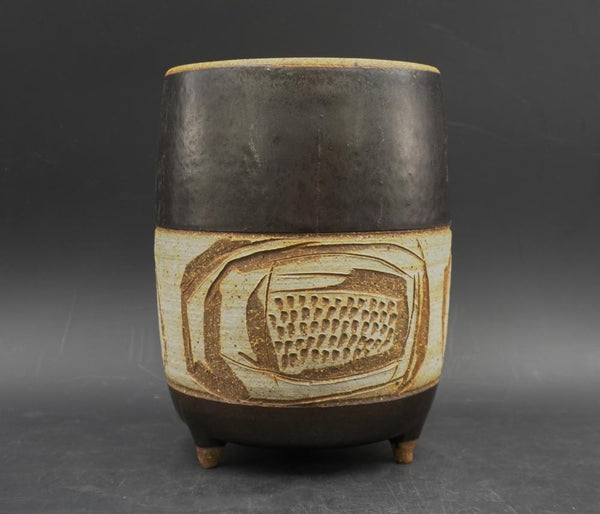 Joel Edwards Mid Century Abstract Footed Pot