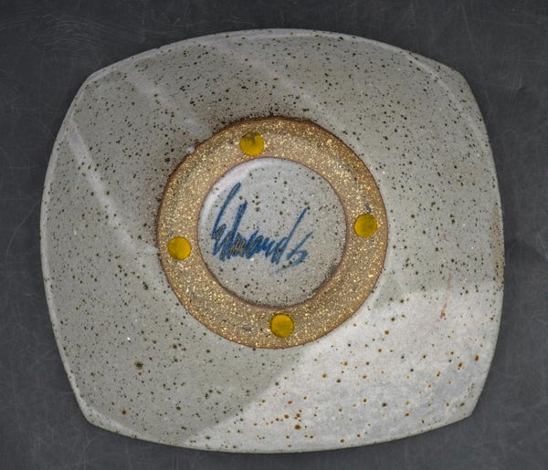 Mid Century Abstract Joel Edwards Shallow Pottery Bowl