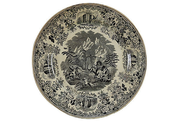 Hannibal & Elephants Antique Transferware Plate