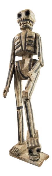 Folk Art Carved Wood Skeleton Sculpture